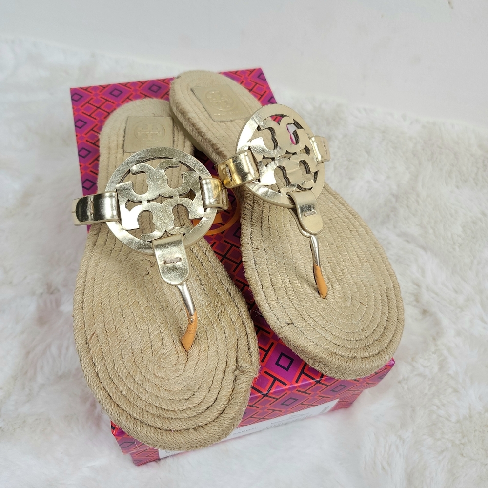 Tory Burch Metallic gold espadrille Miller sandals